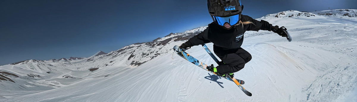Dominique Ohaco, Team NORTH Athlete, performs a massive ski jump